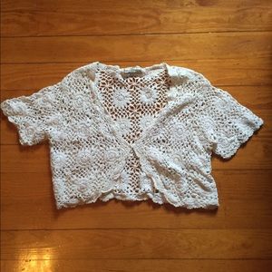 Crochet cropped cardigan